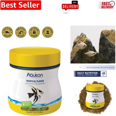 Aqueon Tropical Flakes 0.45 Oz    Flake Food for Optimal Fish Health