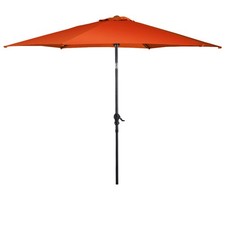Costway 10FT Umbrella Stable Market Steel Tilt W/ Crank Outdoor Garden Orange