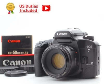 [Top MINT] Canon EOS 7 ELAN 7E 35mm Film Camera EF 50mm f/1.8 II Lens From JAPAN - Photo 1/4