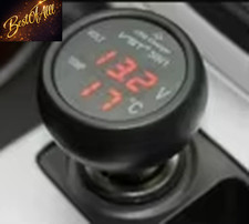 12V/24V LED Digital Voltmeter Thermometer Autobatterie Monitor 3-In-1 USB Autola