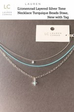 LC Lauren Conrad 3 Layer Necklace Silver Tone Turquoise Star NWT