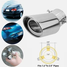 Chrome Stainless Car Steel Exhaust Rear Tail Pipe Muffler Tip Round Accessories