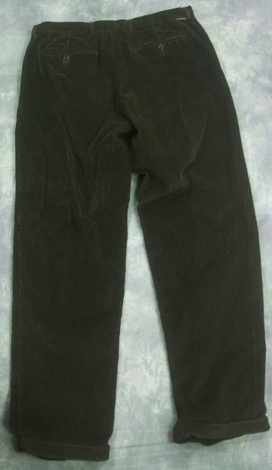 PANTALONES CHINOS BROOKS BROTHERS PARA HOMBRE PLISADOS DELANTEROS ALGODÓN PANA 36 X 34 MARRÓN Foto 3 de 4