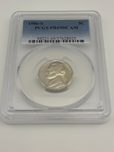 Camée profond S 5C Jefferson 1986 épreuve nickel PCGS PR69DCAM PR 69 DCAM - Photo 3/4