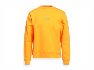 GCDS Men s Orange Crewneck Sweatshirt Size Large L NWT Logo Pullover