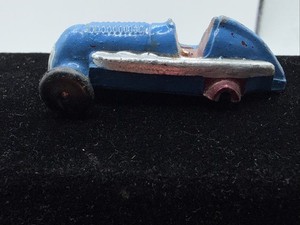 VINTAGE RARE L. M. COX CO.  THIMBLE DROME SPECIAL PUSHER. Blue