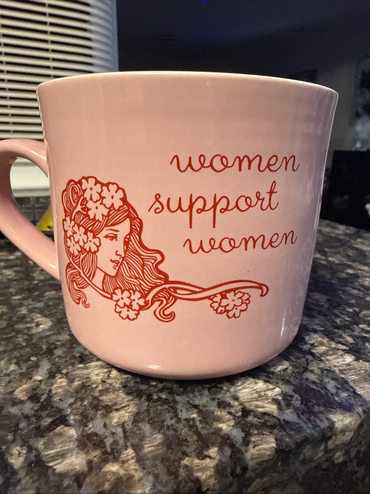 Opalhouse 14oz Coffee Mug "Women Support Women" Pink Floral Novelty Coffee Mug