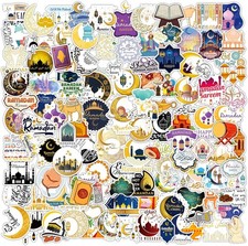 120 Pcs Eid Mubarak Stickers Islamic Ramadan Gifts for Kids Adults, Waterproof V