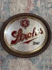 Vintage Strohs Beer Mirror Sign 21.5”x19” Oval