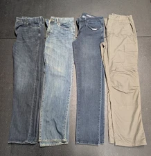 4 Men's Pants, 3 Jeans, 1 Cargo: Old Navy, Lee, IZOD, LA Police Gear, All 34x34