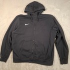 Nike Hoodie Mens XL Black Full Zip Swoosh Sportswear Gym Casual Sweatshirt