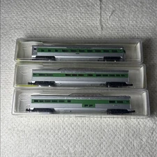 Model Power Burlington Northern 3 Pack N Scale Passenger Car Set (New)