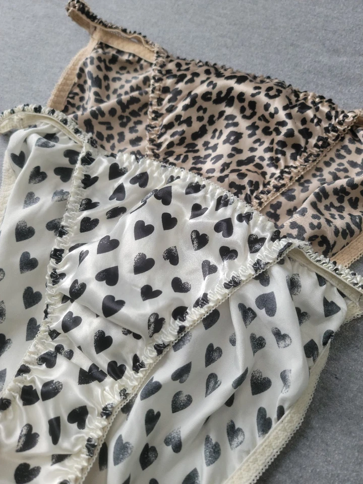 Lote de 2 pares de bragas de bikini Joe Boxer de satén vintage para mujer nuevas sin etiquetas 9 Foto 3 de 4