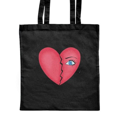 Shopper-Tasche 'Broken Heart' klassisch schwarz (ZB00020159)