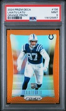 2024 Panini Prizm Deca Laiatu Latu ORANGE Rookie Card #136 PSA 9 /49 POP 1