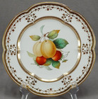 19th Century Coalport Hand Painted Peaches Strawberries & Gold 9 3/8 Inch Plate