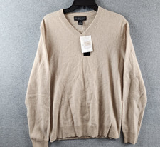 The Men's Store at Bloomingdale's Cashmere V-Neck Sweater Men M Oatmeal Pullover