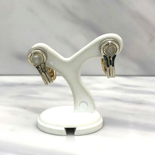Vintage Chaumet Paris Ruby Diamond 18k Yellow Gold Huggie Hoop Clip Earrings - Picture 6 of 6