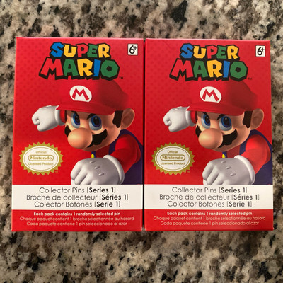 2 x  Nintendo Super Mario Series 1 Collector Pins  New Blind Box New,Sealed lot