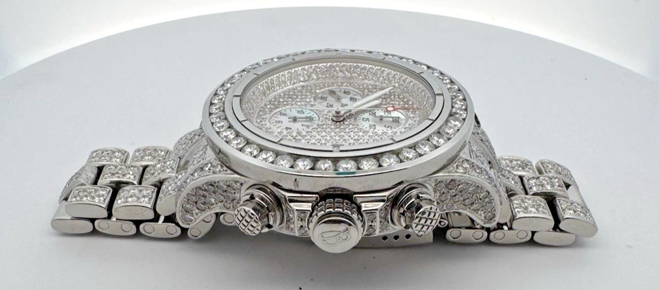 Breitling Super Avenger 48mm Iced Out Diamonds Steel Men's Watch A13370 - READ! - Image 4 of 4