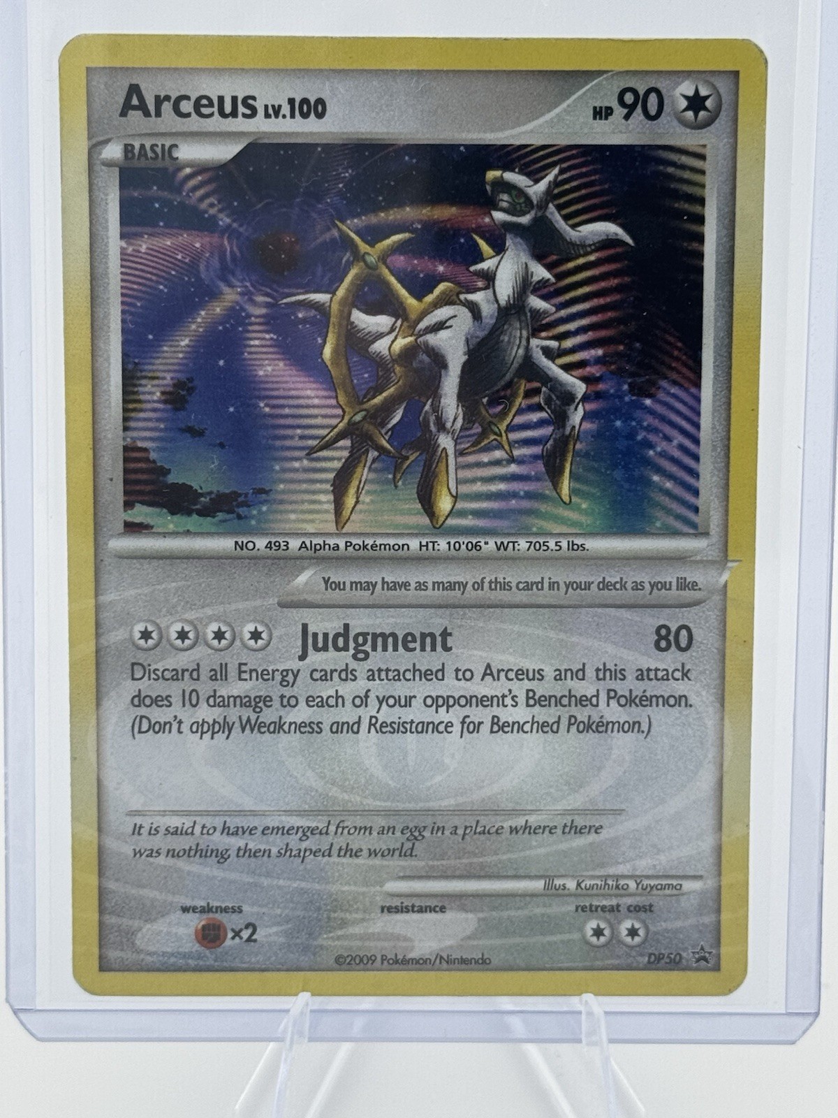 POKEMON • Arceus Lv.100 RARE HOLO CARD • BLACK STAR PROMO 50 DP50 LP