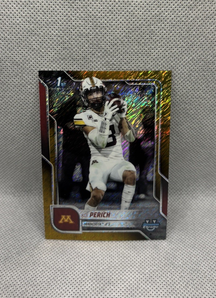 2025 Bowman University Chrome - Koi Perich #116 Shimmer Gold Refractor /50 (RC)
