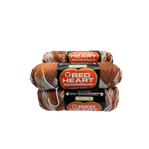 New Vtg 5 Skeins Red Heart Copper Kettle 942 Wintuck Acrylic Yarn 4 ply 3oz USA