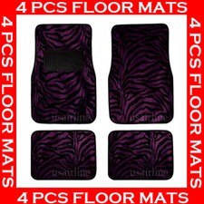 4 Pcs Zebra Purple Carpet Floor Mats For Car Suv Aaa 