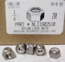 1/4-20 Nylon Insert Lock Nuts 18-8 Stainless Steel (25)