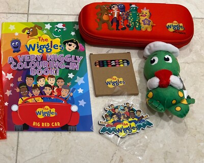The Wiggles Dorothy the dinosaur keychain, pencil case, magnet, coloring book