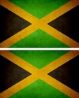 2x Sticker Flag Vintage Aged Jamaica