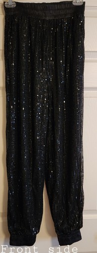 Why Dress Women's Medium Black All Over Sequin Lined Jogger Pant