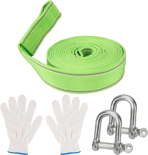 Corda Da Traino 5M X 5Cm - Cinghia per Recupero Carichi Pesanti - Corda Con Stri