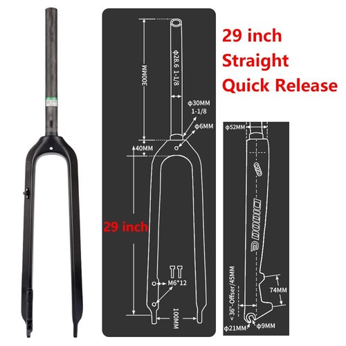 26 27.5 29er Full Carbon Fiber mtb Bicycle Rigid Front Fork Mountain Bike Forks - Picture 26 of 35