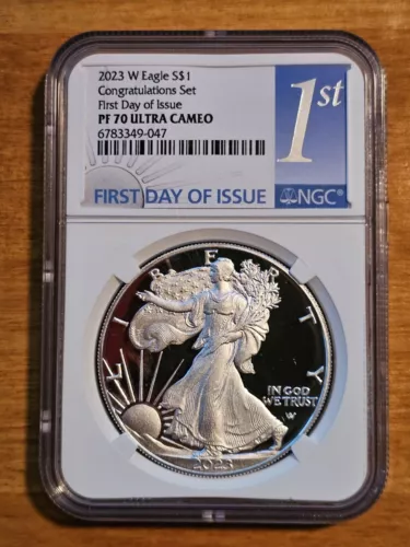 2023  W Silver Eagle S$1 Congratulations NGC PF70 Ultra Cameo Fdi