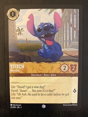 Disney Lorcana TCG Stitch New Dog 22/204 Common Holo FOIL | eBay
