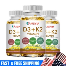 Vitamin D3 with K2 D3 10000IU and K2 250mcg High Strength 3* 120 Vegan Capsules