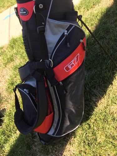 PRECISE G7 Light Weight Classic Golf Stand Bag Red/Black 7 Dividers W/Rain Cover - Picture 7 of 11