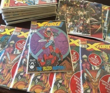 35x X-FORCE LOT! 5 #1s SEALED w diff cards inc DEADPOOL card + GOLD! VINTAGE 90s