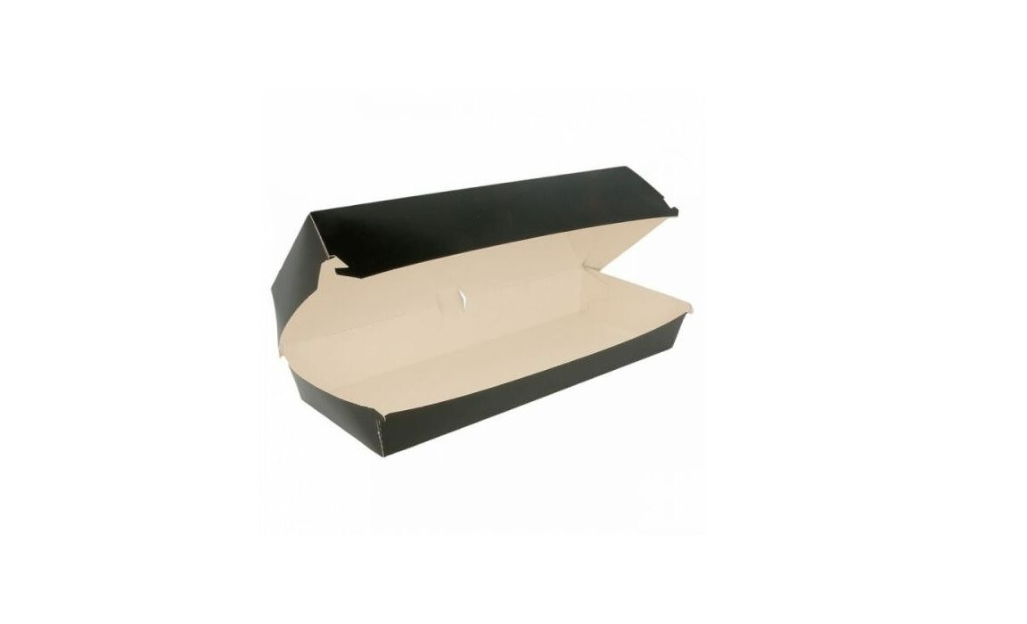 Tt10 Box 1 x Black Kraft Compostable Paperboard Takeaway Food Container Box TT10 ...
