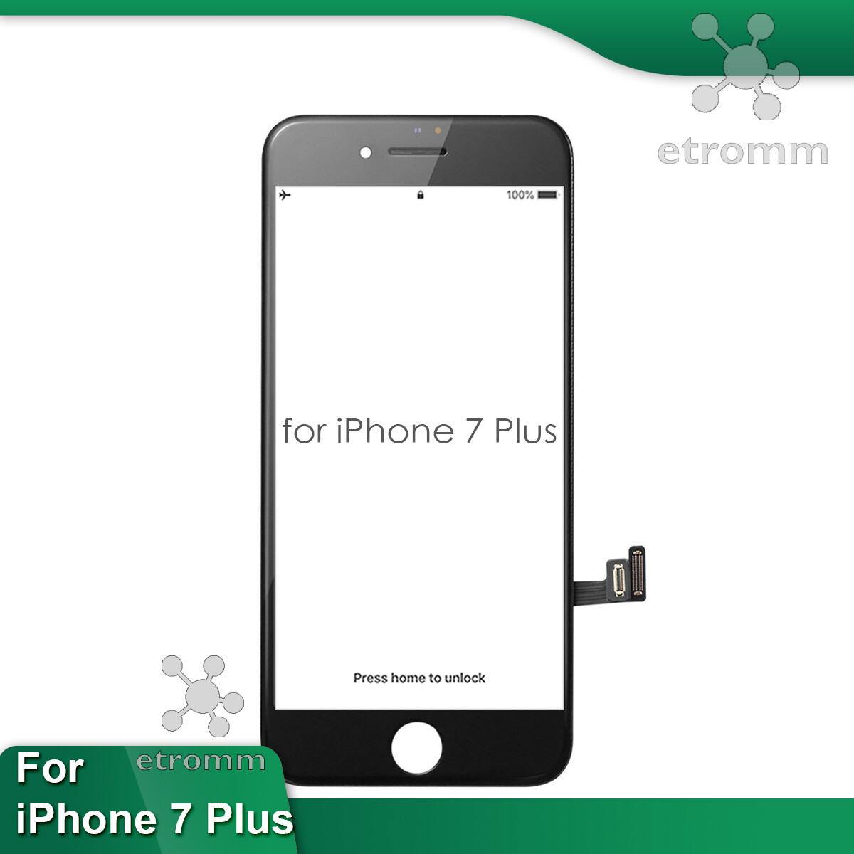 Black iPhone 7 Plus LCD Display Touch Screen Digitizer Frame