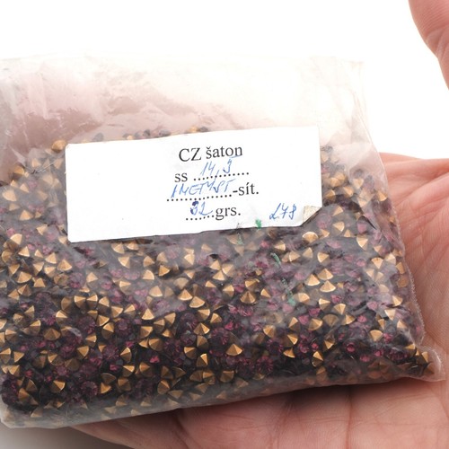 Lot 110 gams ss14.5, 3.5 mm Czech Amethyst gold faceted loose stones rhinestones - Picture 3 of 6