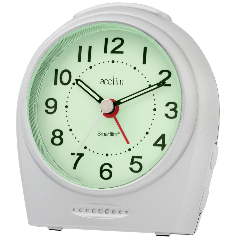 Acctim Astoria Analogue Alarm Clock Non Ticking Sweep Smartlite� Quartz Silver - Image 3 of 4