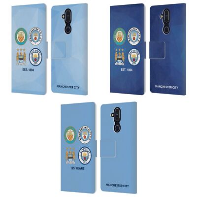 MAN CITY FC HISTORIC CREST EVOLUTION LEATHER BOOK WALLET CASE FOR NOKIA PHONES