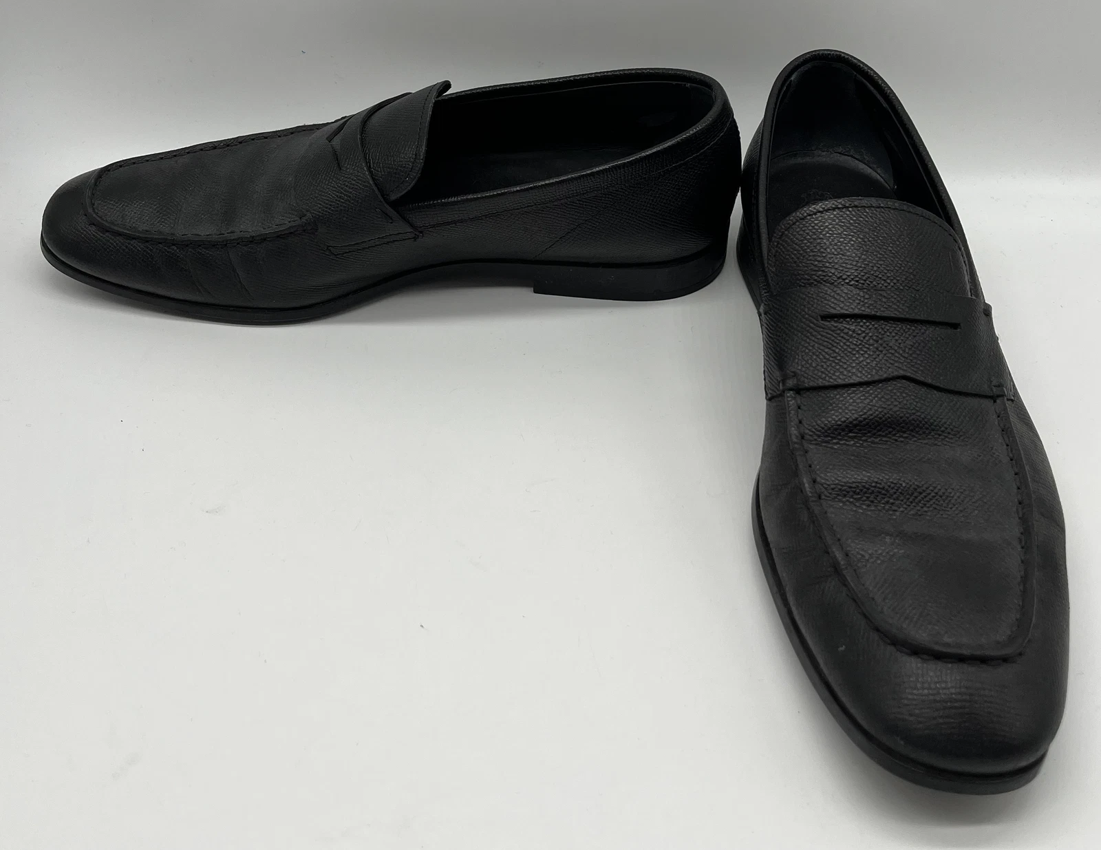 TOD’S Mocassino slip on in pelle ciottolata nera Tod's con logo sul tallone taglia 8 5