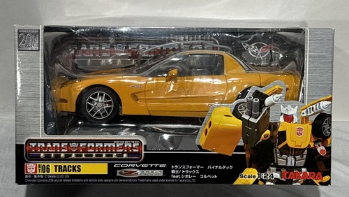 2 TAKARA TRANSFORMERS BINALTECH BT06 BLUE & YELLOW TRACKS CHEVROLET CORVETTE - Picture 11 of 12