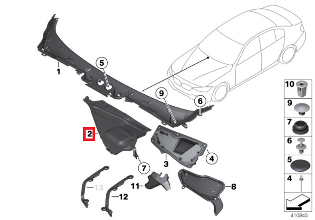 New Genuine BMW 3 4 Series F30 F31 F34 F36 Grand Cowl Panel Cover 
