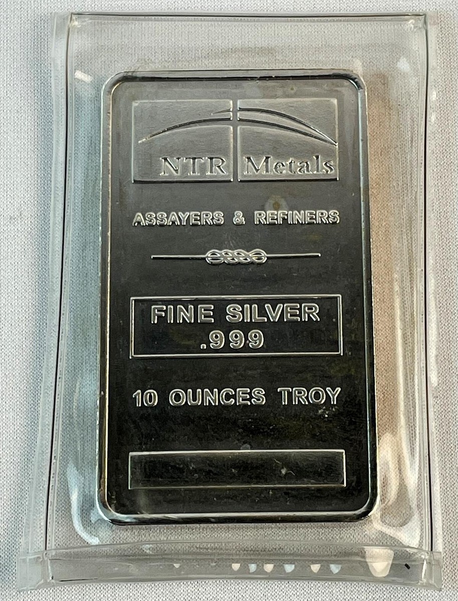 10 Troy Oz Silver Bar - NTR Metals Sealed | eBay