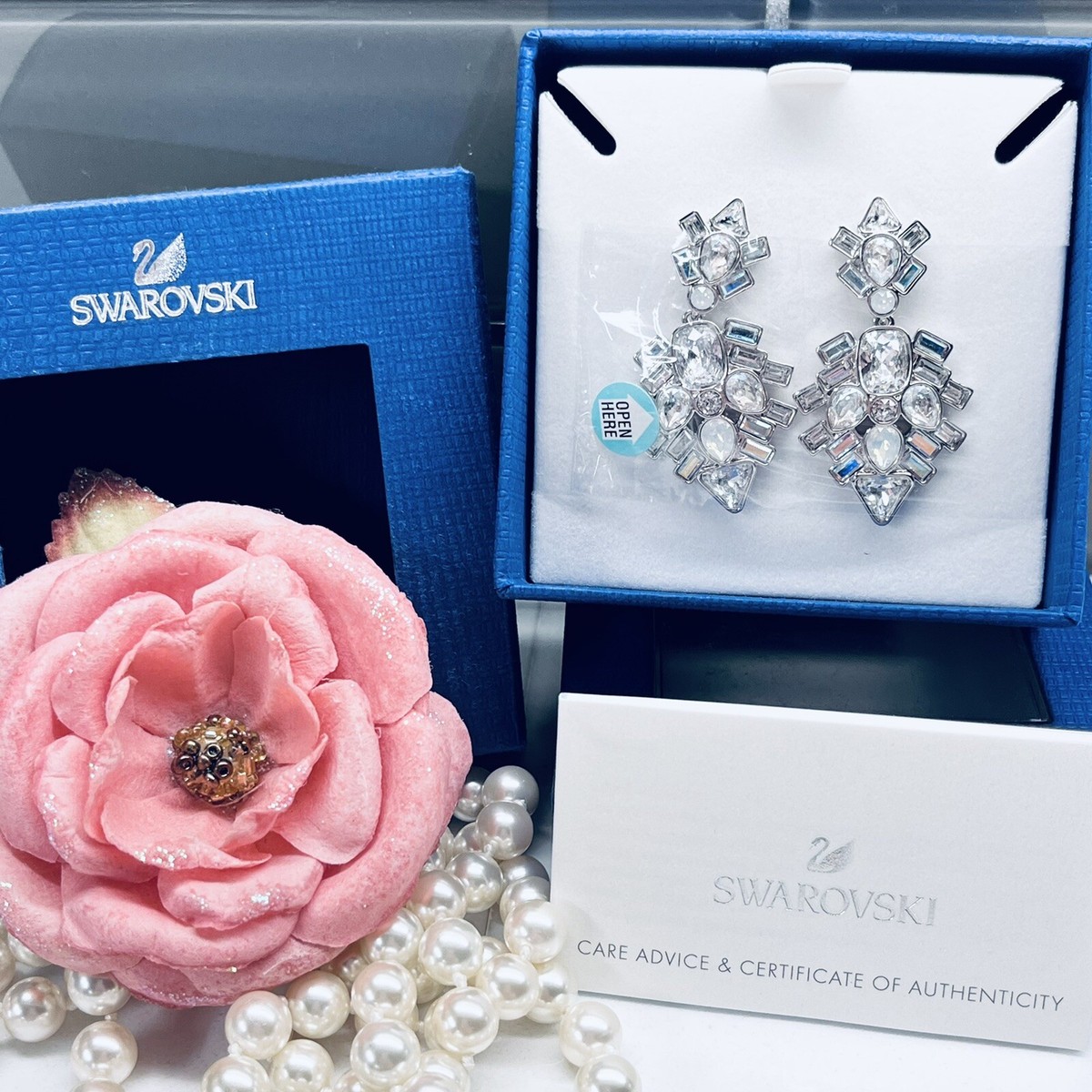 Swarovski Silver Tone Crystal Statement Earrings 5259647 | eBay