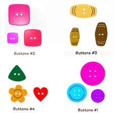 Buttons Sizzix Sizzlits Die Set 38-9690 NEW!